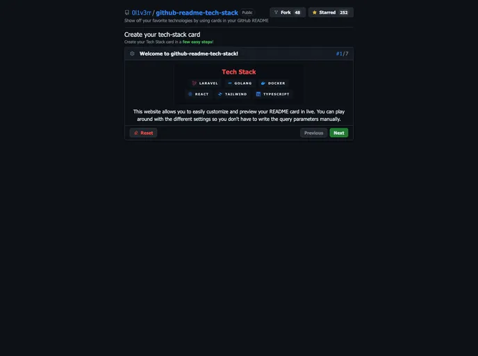 Github Readme Tech Stack screenshot