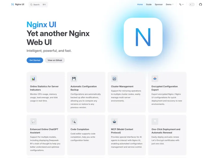 screenshot of Nginx UI