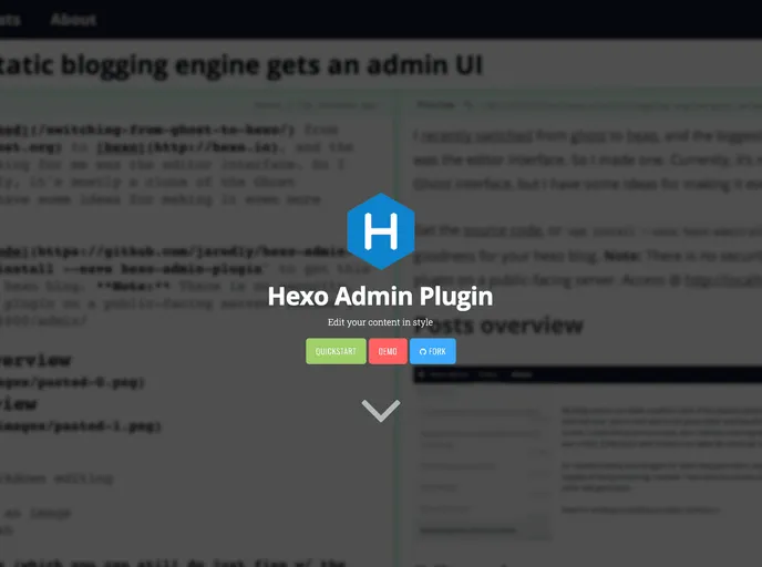 screenshot of Hexo Admin Cn