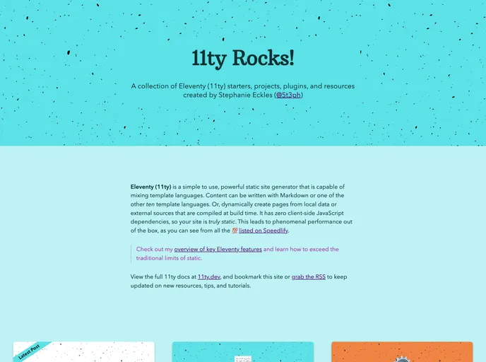 screenshot of 11ty Rocks