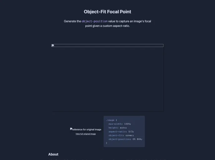 screenshot of Objectfit Focalpoint
