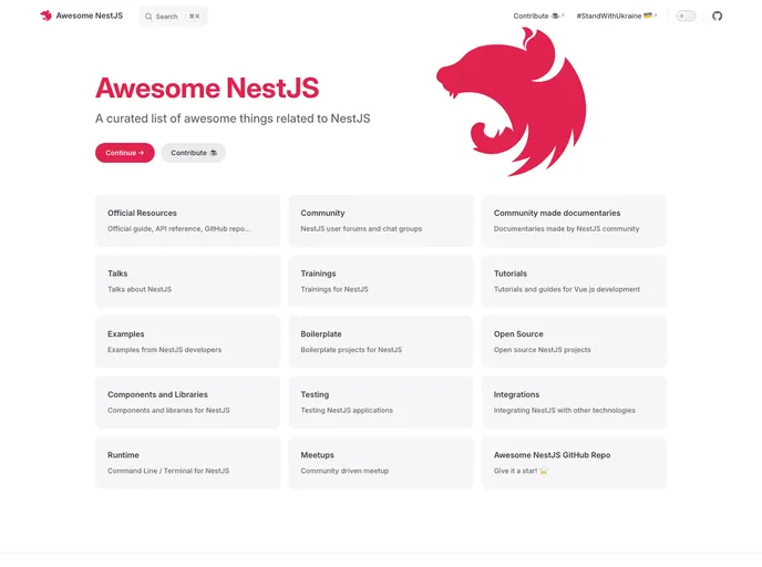 screenshot of Awesome Nestjs