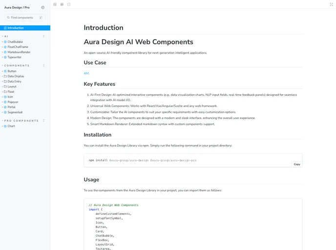 screenshot of Aura Design