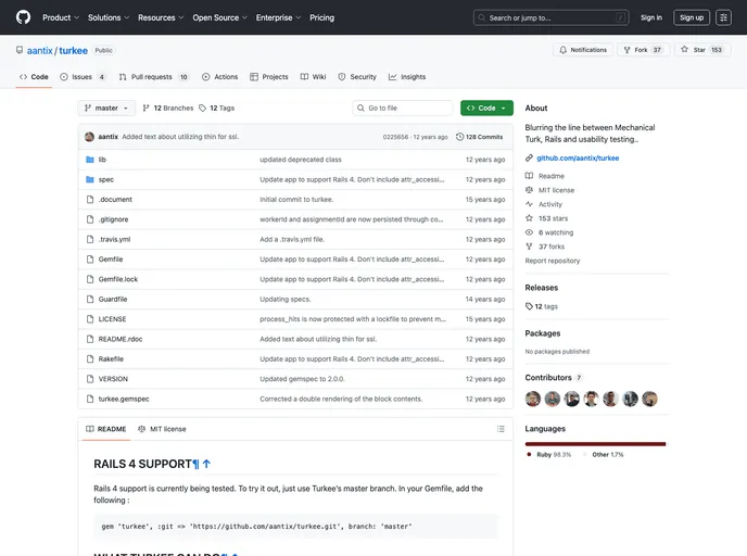 screenshot of Turkee