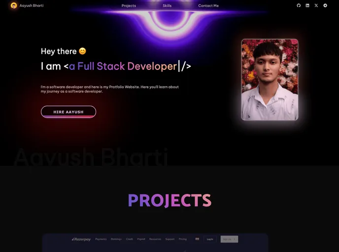 screenshot of Devloper Portfolio