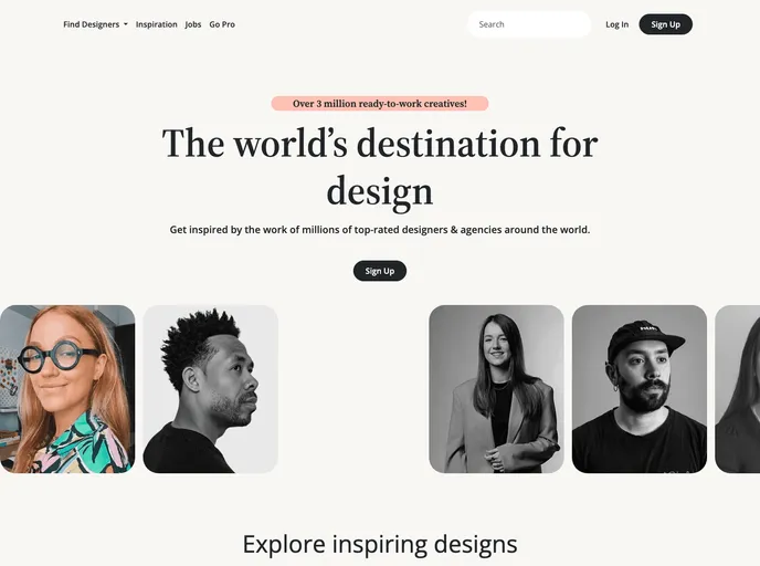 screenshot of Dribbble Inspired