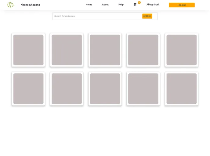screenshot of Food Delivery Web App
