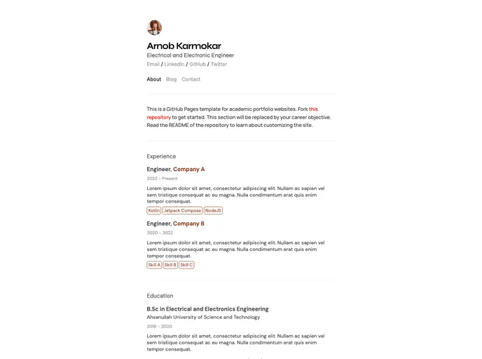 Academicportfolio.github.io screenshot