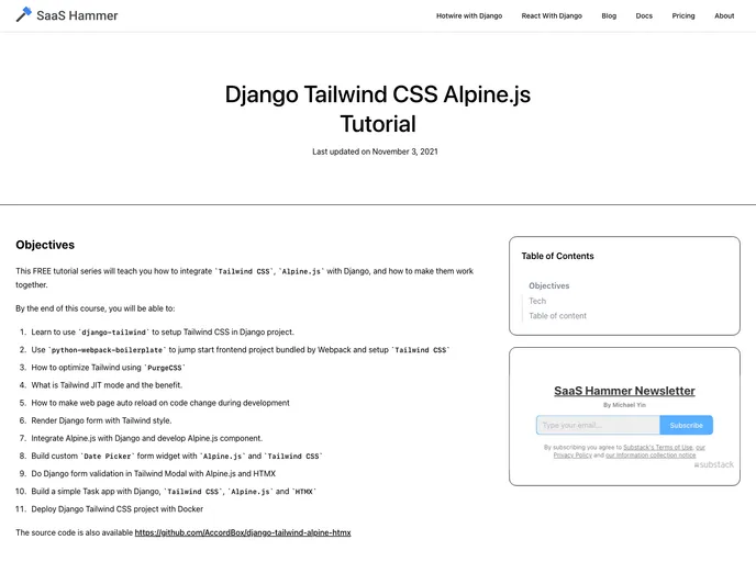 Django Tailwind Alpine Htmx screenshot