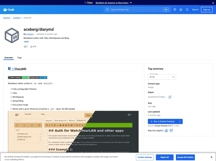 screenshot of DiaryMD