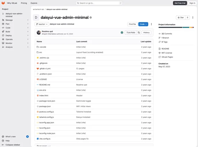 Daisyui Vue Admin Minimal screenshot