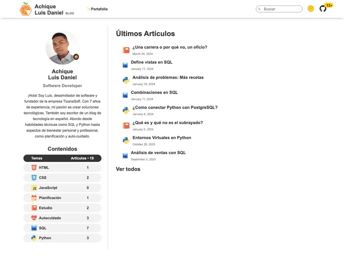 screenshot of Blog.achique.luisdan