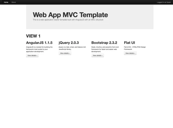 screenshot of AngularJS MVC Web App Template