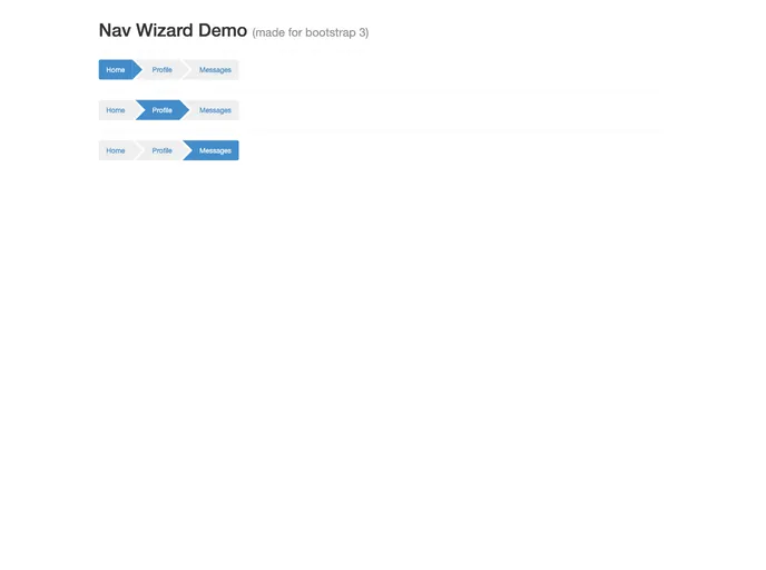 screenshot of Bootstrap Nav Wizard