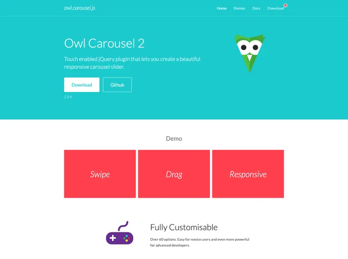 screenshot of Owlcarousel Rails