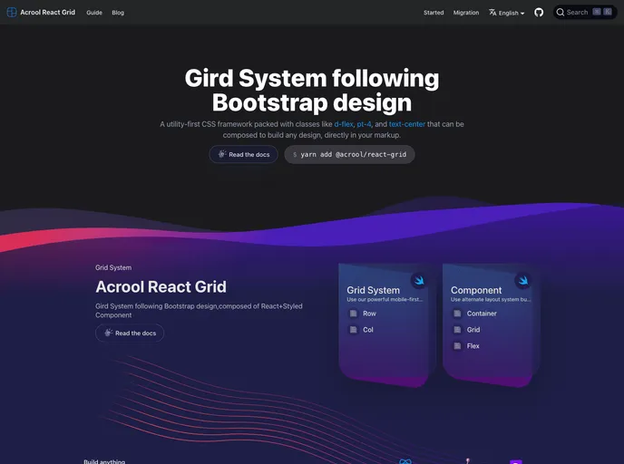 screenshot of Acrool React Grid