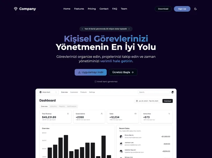 Shadcn Saas Landing screenshot