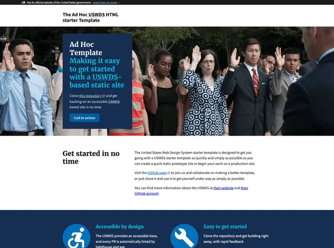 screenshot of Uswds_html_starter