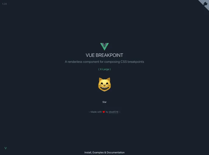 screenshot of Vue Breakpoint