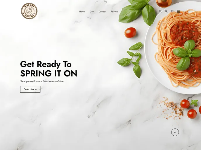 screenshot of E Commerce Restraunt