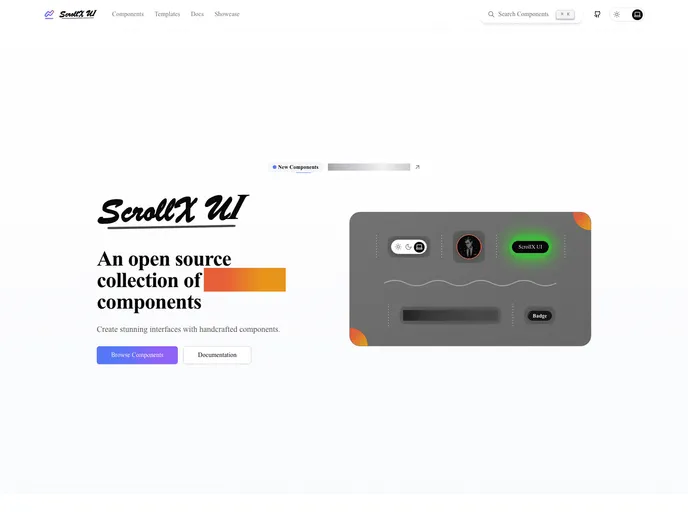 ScrollX UI screenshot