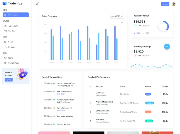 Modernize Free Next Js Admin Template - NextTemplates
