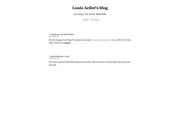 screenshot of Hexo Theme Paperwhite