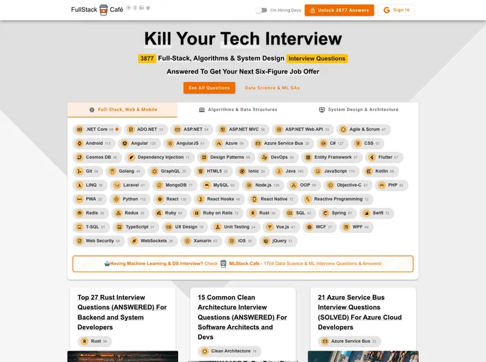 Full Stack Interview Questions screenshot