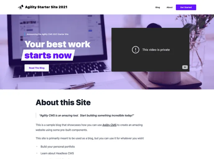 screenshot of Agilitycms Nextjs Starter 2020