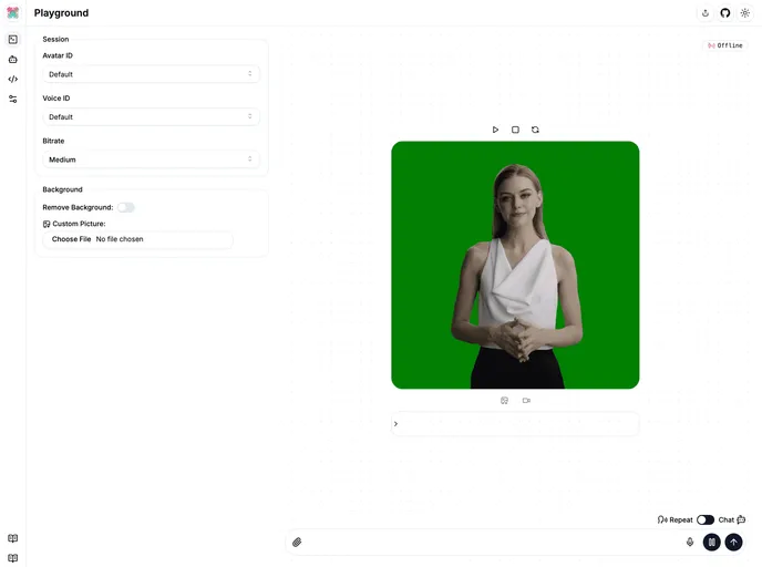 screenshot of Interactive Avatar Playground