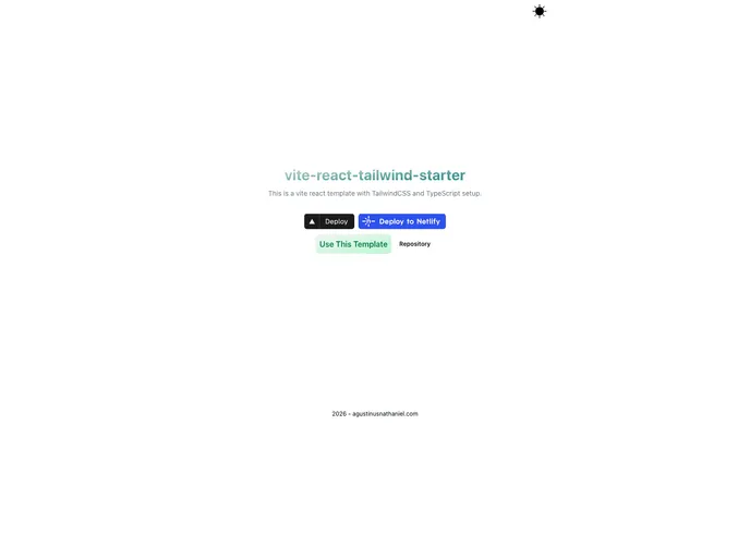 Vite React Tailwind Starter screenshot
