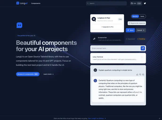 screenshot of Langui