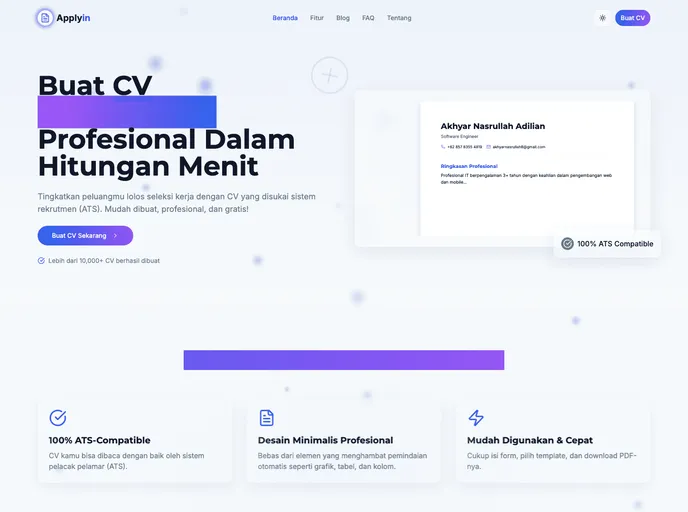 screenshot of Applyin