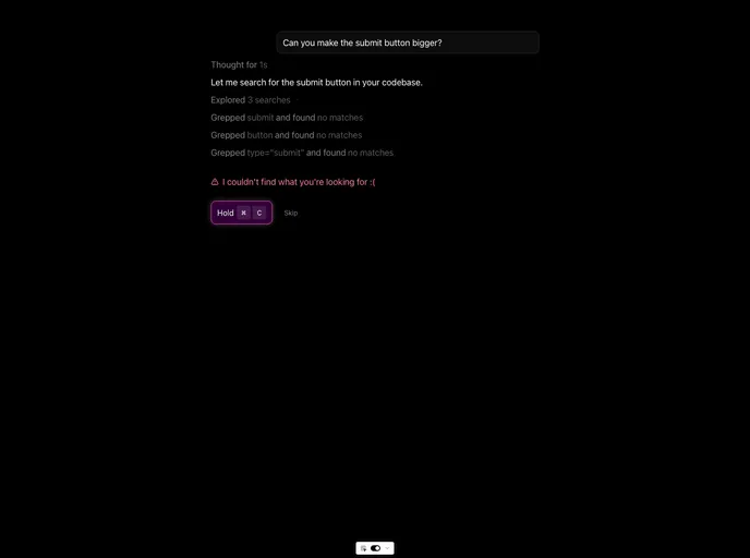 React Grab screenshot