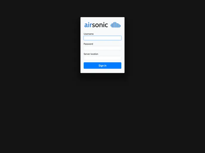 screenshot of Airsonic UI