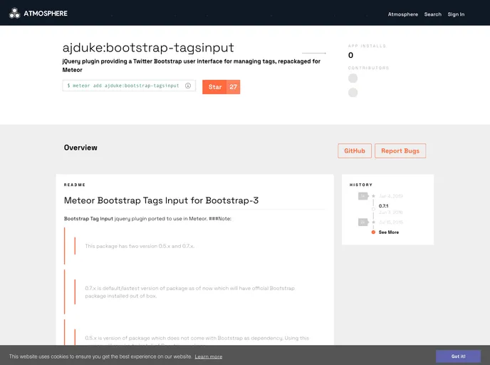 screenshot of Meteor Bootstrap Tagsinput