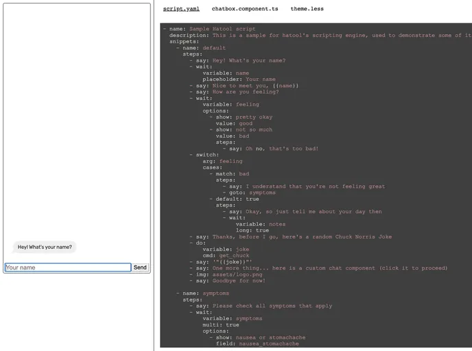 screenshot of Hatool