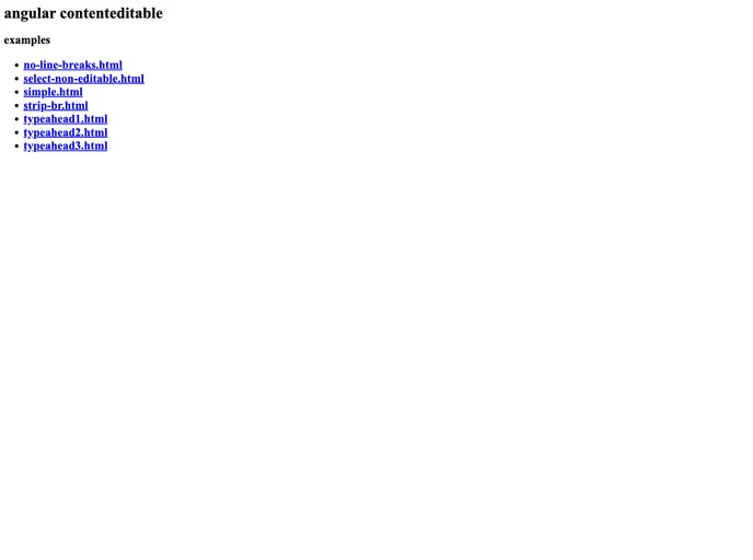 screenshot of Angular Contenteditable