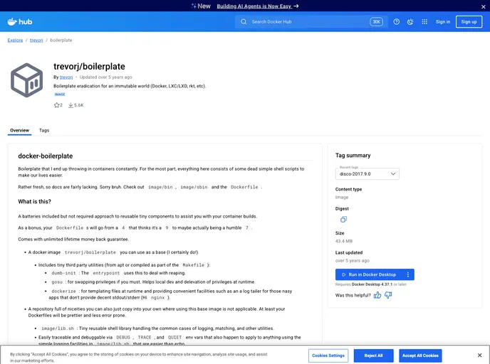 screenshot of Boilerplate