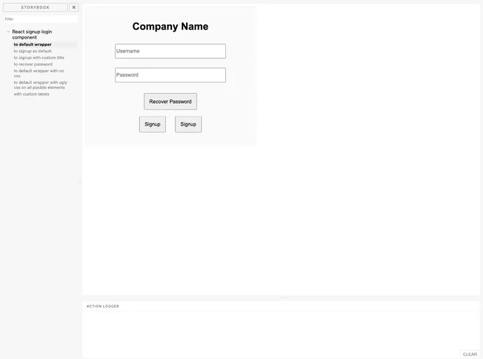 ReactSignupLoginComponent screenshot