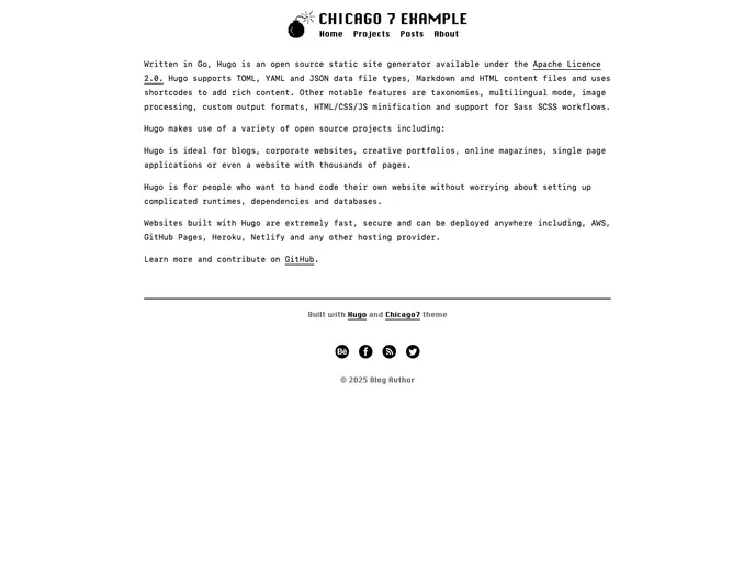 Hugo Theme Chicago7 screenshot