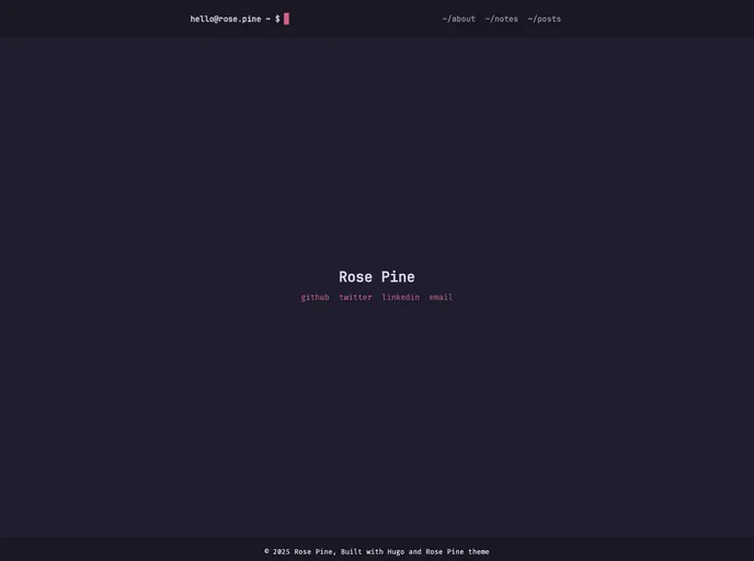 Hugo Theme Rose Pine screenshot