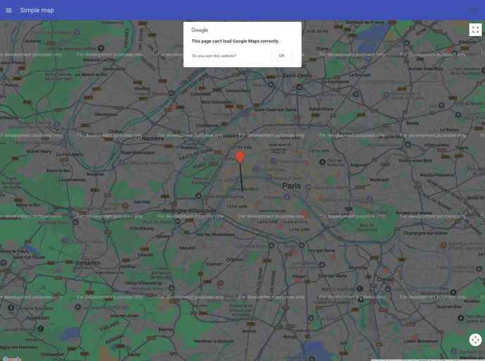 screenshot of Vue Googlemaps