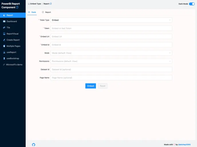 Powerbi Report Component screenshot
