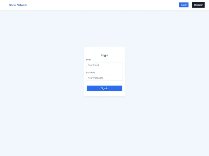 screenshot of React Social Network V1