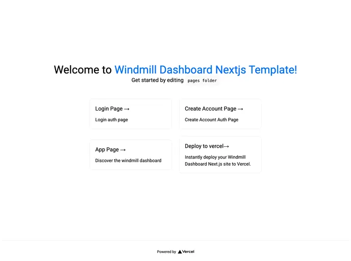 screenshot of Windmill Dashboard Nextjs