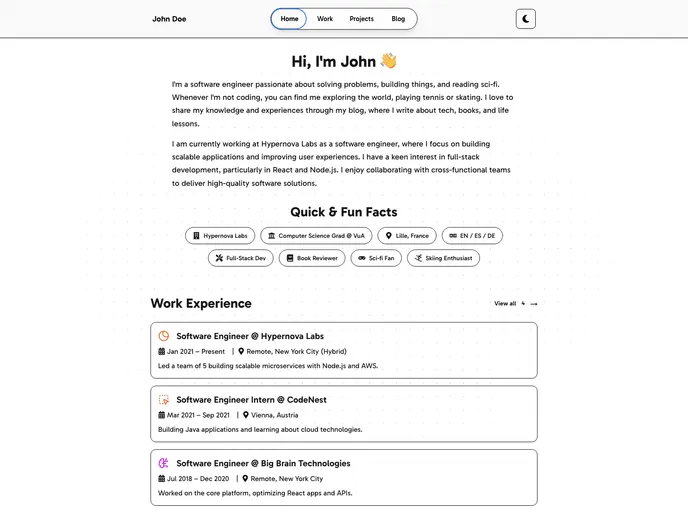 Nextjs Portofolio Website screenshot