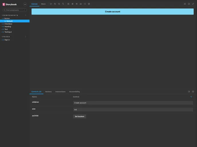 screenshot of Design System