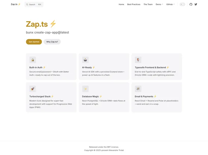 screenshot of Zap.ts