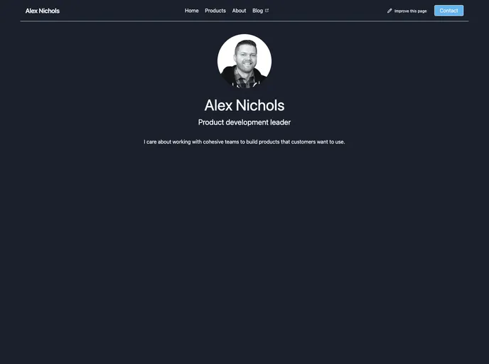 screenshot of Alexcnichols.github.io